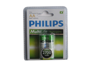 Аккумулятор Philips R6NM Mignon 2700 мАч Ni-MH AA 2шт.уп.