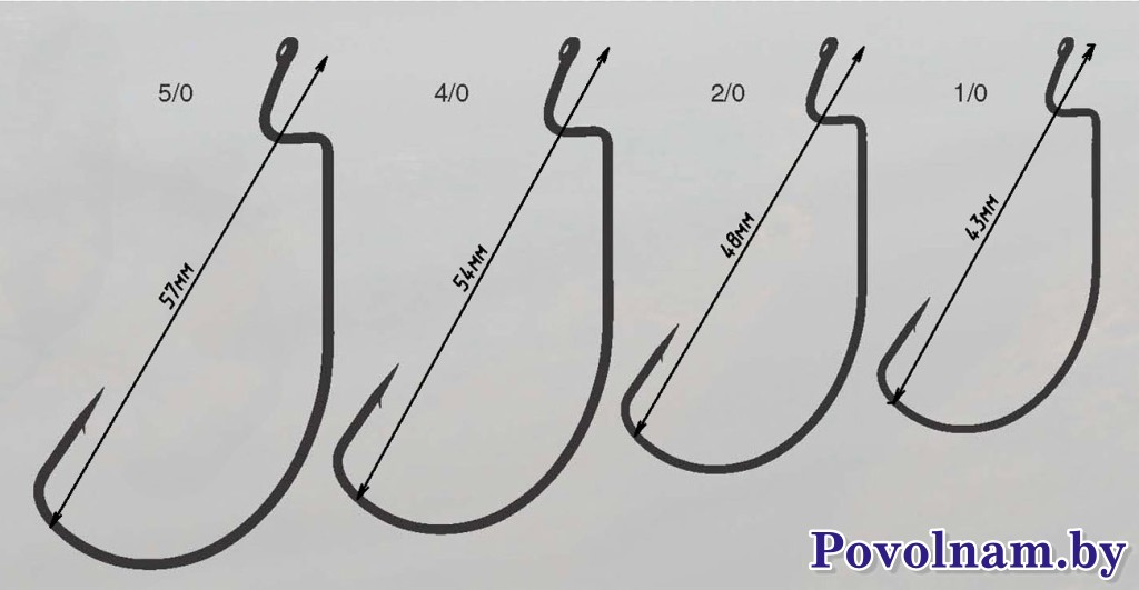 Крючки RANGE WORM HOOK с размерами