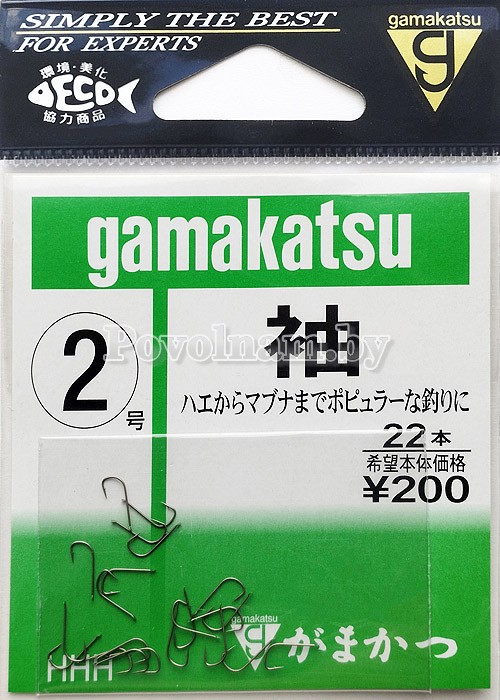 Крючок Sode Gamakatsu №2 с лопаткой, покрытие BR 22шт.арт.12014-2