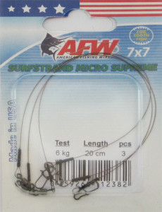<strong>ПОВОДКИ AFW 7х7, 6кг, 20см</strong> ПОВОДКИ AFW 7х7 surfstrand micro supreme, 6кг, 20см